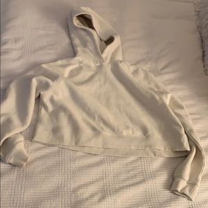 Cropped cream hoodie